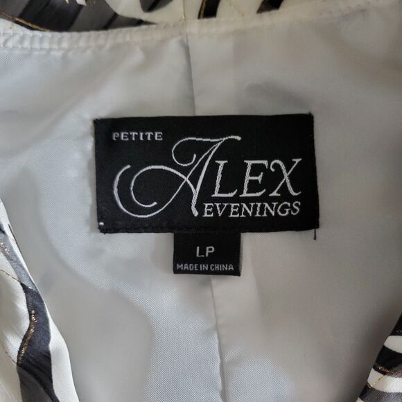 EUC Alex Evenings Shimmer Print Tie-Waist Wrap Blouse Sheer 3/4 Sleeve Sz LP - Picture 9 of 11